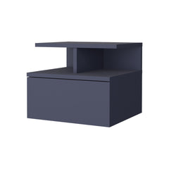 Nightstand 11.6" H, 1 Drawer, 3 Shelves, Alby Blue - Bedroom