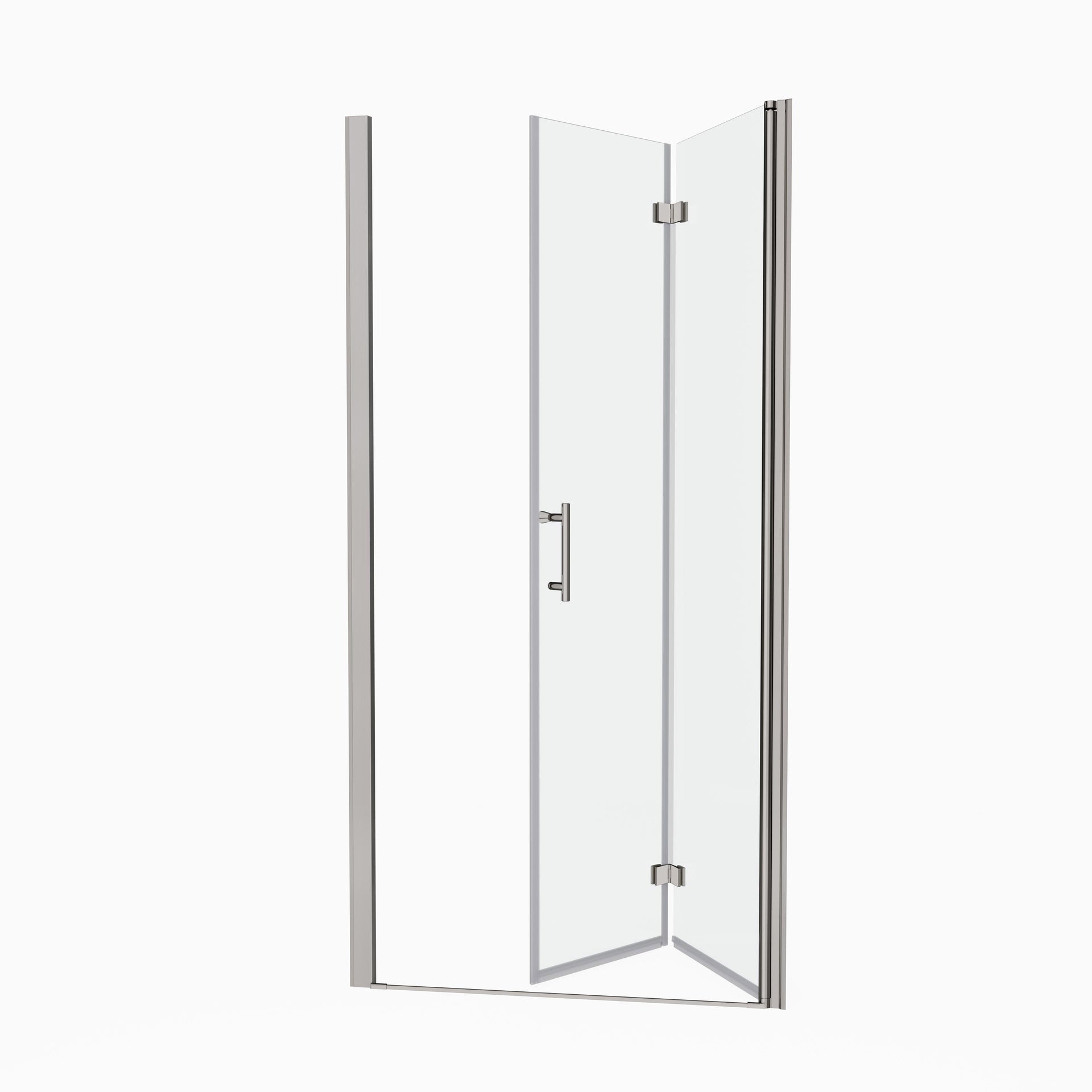 1 3/8" adjustment,universal pivot shower door, with 1/4" tempered glass finish 3672