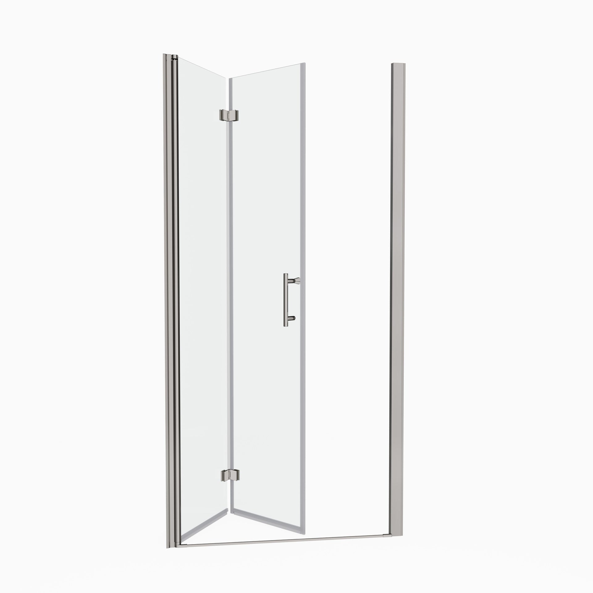 1 3/8" adjustment,universal pivot shower door, with 1/4" tempered glass finish 3672