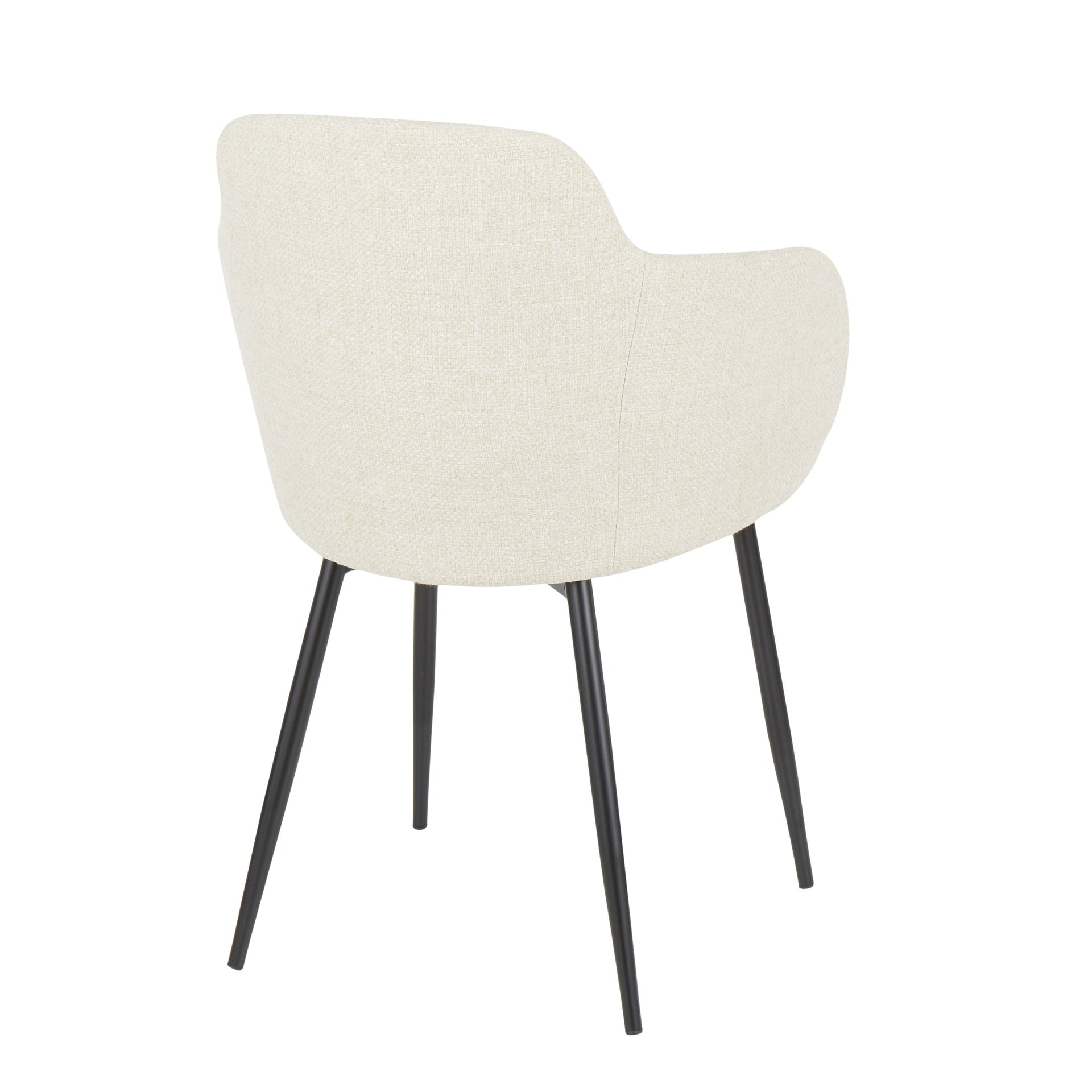 Boyne Contemporary Accent Chair in Black Metal and Cream Fabric by LumiSource - Set of 2