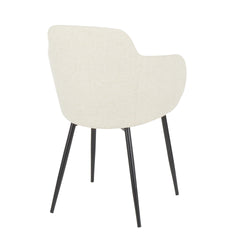 Boyne Contemporary Accent Chair in Black Metal and Cream Fabric by LumiSource - Set of 2