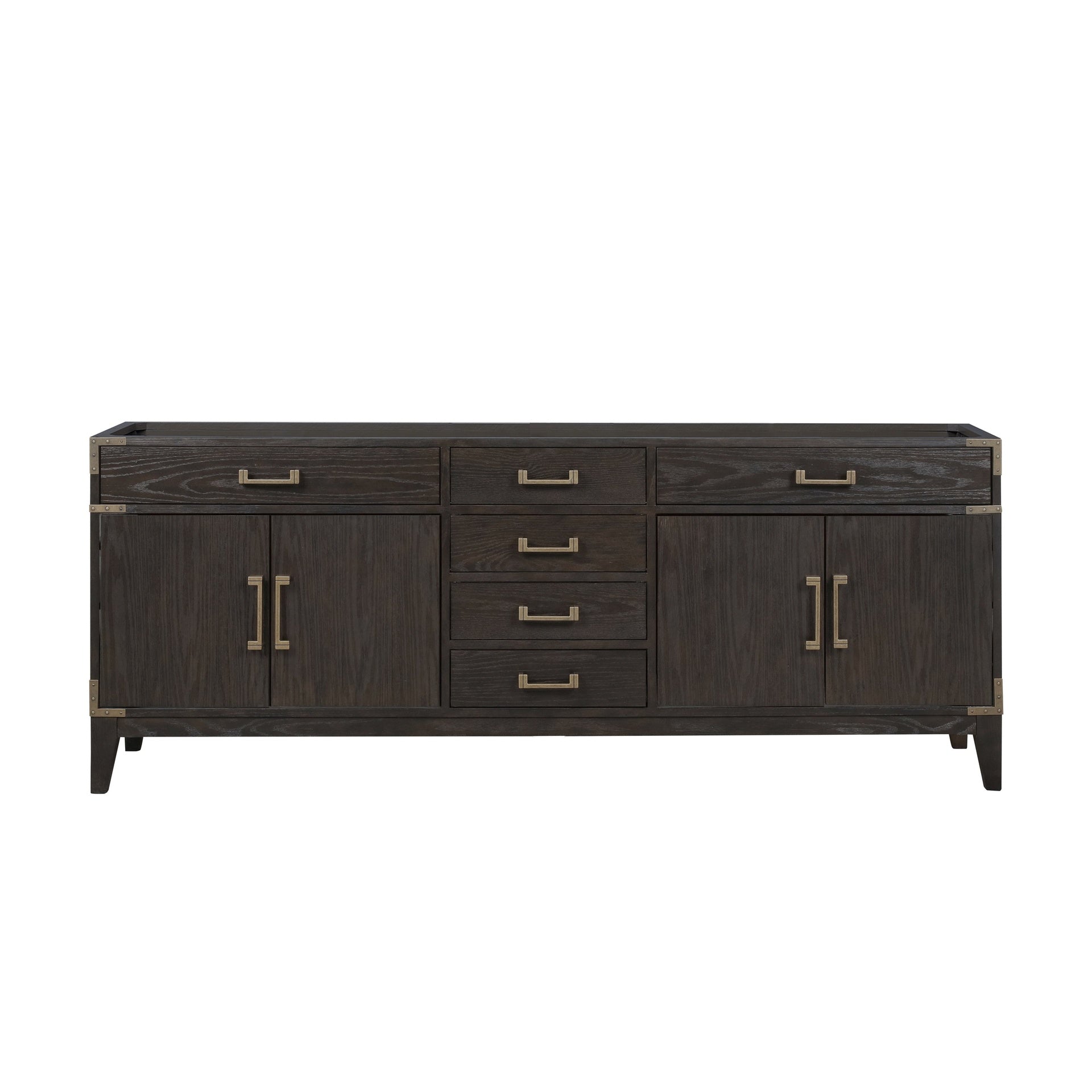 Brown Oak Double Bath Vanity 84 in. W x 22 in. D