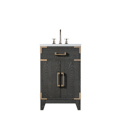 Black Oak Single Bath Vanity 20 in. W x 18 in. D, Acrylic Top, and Faucet Set