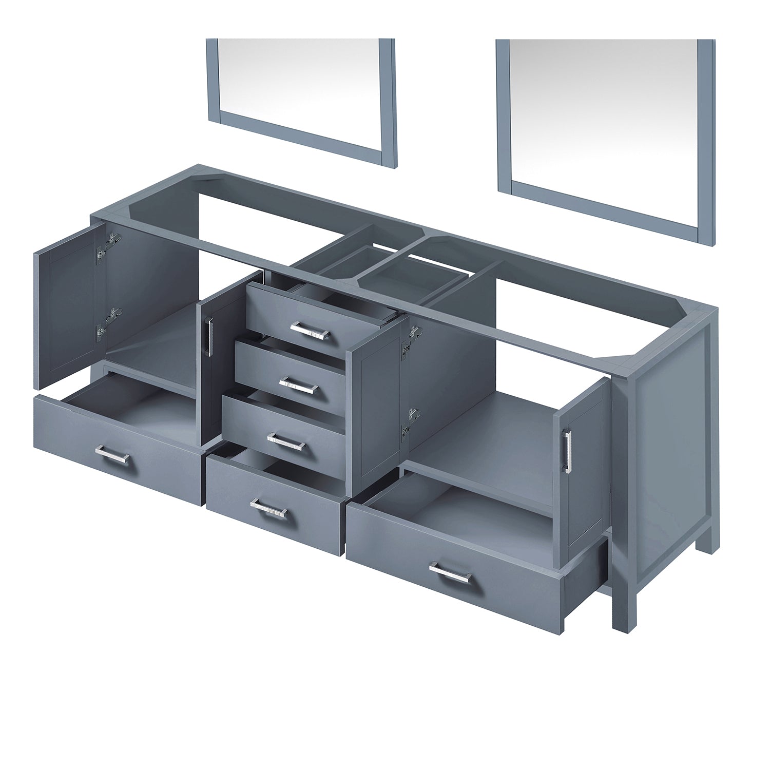 Dark Grey Double Bath Vanity 80 in. W x 22 in. D, and 30 in. Mirrors