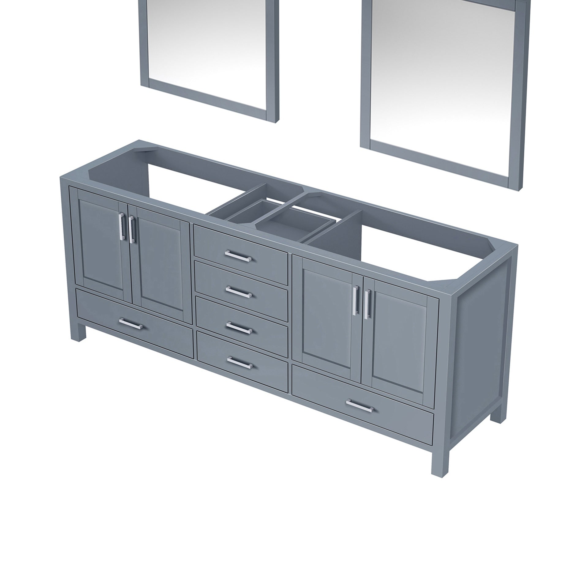 Dark Grey Double Bath Vanity 80 in. W x 22 in. D, and 30 in. Mirrors