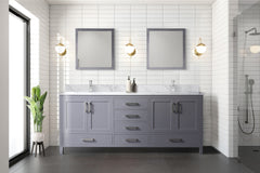Dark Grey Double Bath Vanity 80 in. W x 22 in. D, and 30 in. Mirrors