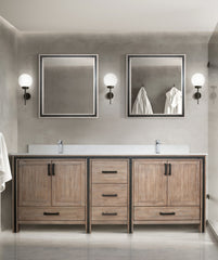 Rustic Barnwood Double Bath Vanity 84 in. W x 22 in. D, and 34 in. Mirrors