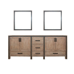 Rustic Barnwood Double Bath Vanity 84 in. W x 22 in. D, and 34 in. Mirrors