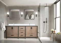 Rustic Barnwood Double Bath Vanity 84 in. W x 22 in. D, and 34 in. Mirrors
