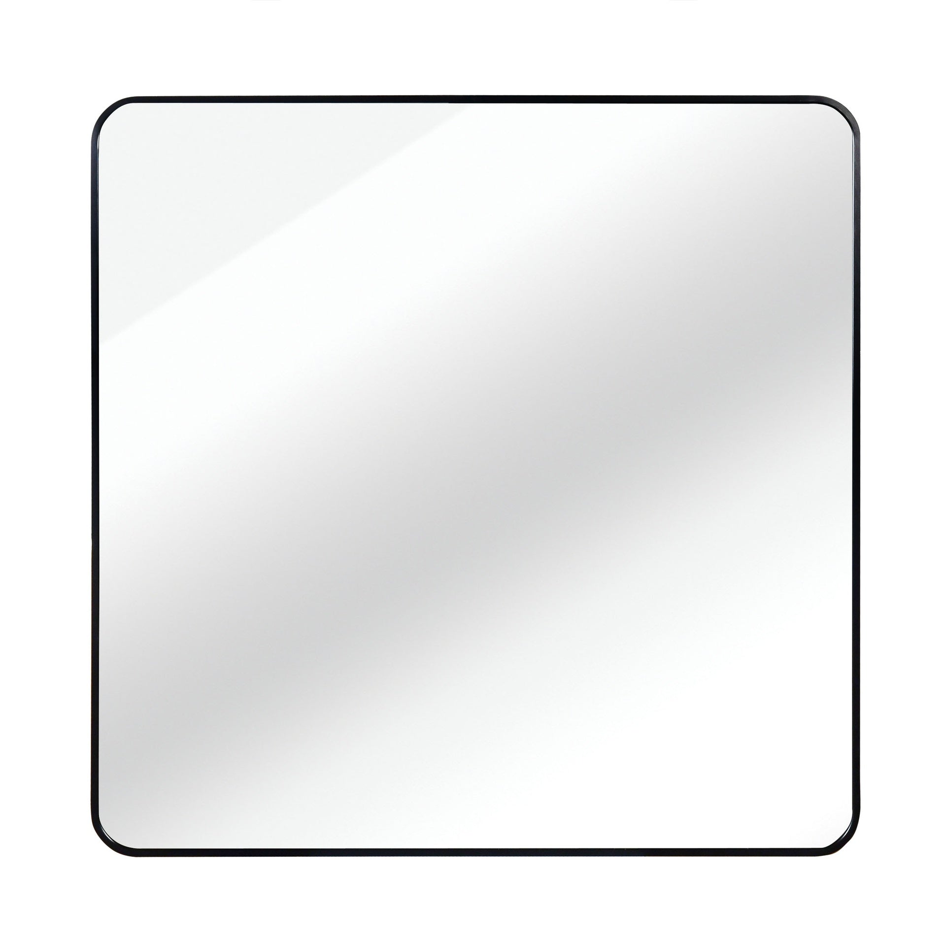 30 in x 30 in Black Metal Framed Square Bathrrom Mirror for Wall.