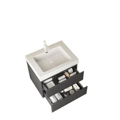 VENO 24''  Wall Mounted Cabinet NO Basin, NO Faucet and Sink Cover, Gray