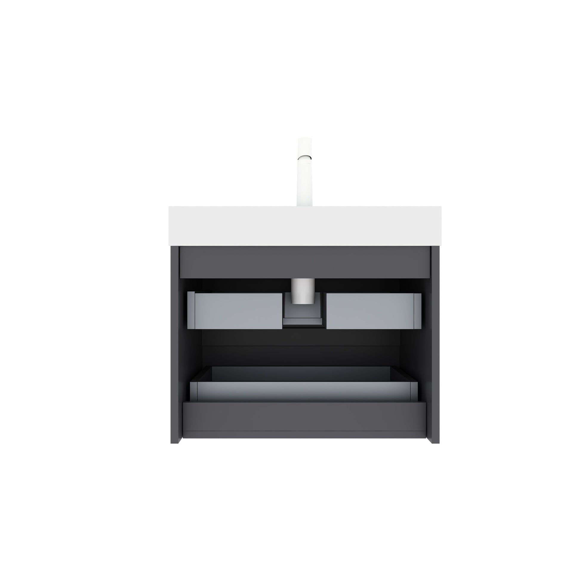 VENO 24''  Wall Mounted Cabinet NO Basin, NO Faucet and Sink Cover, Gray