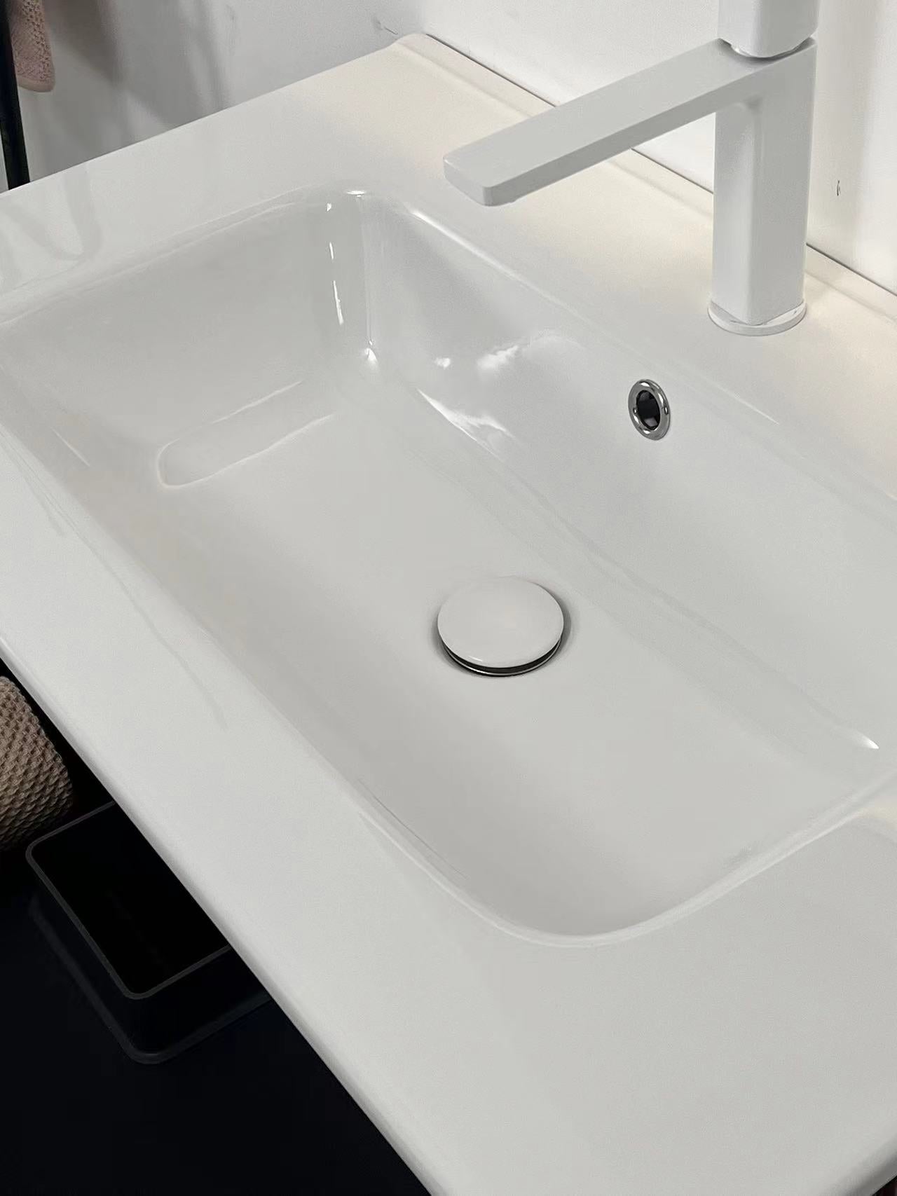 NOOR 36" Bathroom Sink without Cabinet, White Ceramic Basin