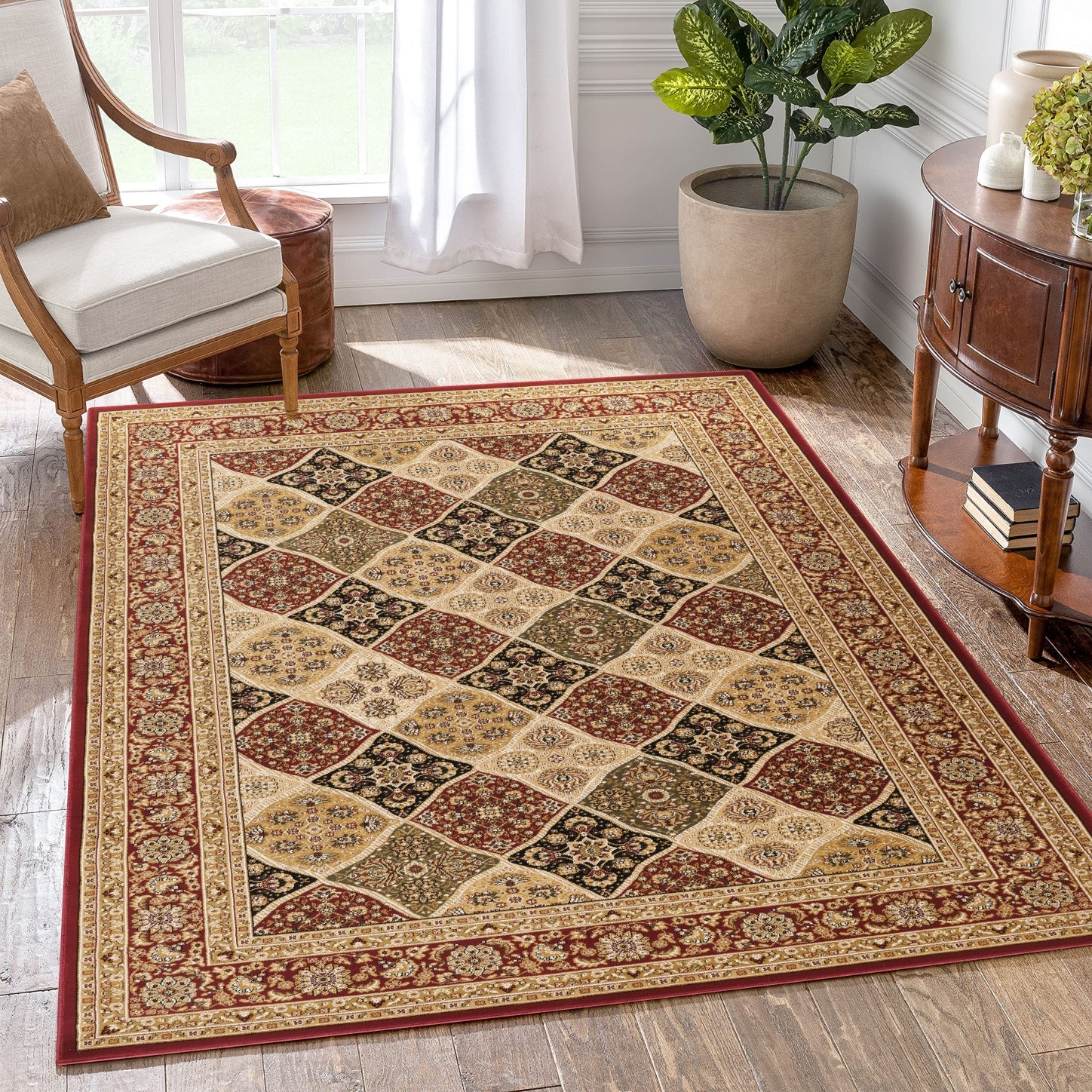 Manchester GC_HER5005 Red 9 ft. 2 in. x 12 ft. 6 in. Area Rug