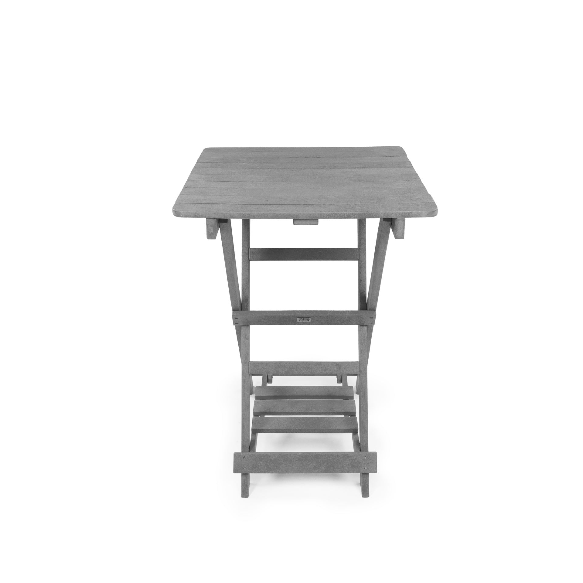 Summit Ridge Fully Assembled All-Weather Recycled HDPE Outdoor Folding Bar table, Grey
