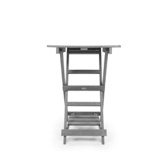 Summit Ridge Fully Assembled All-Weather Recycled HDPE Outdoor Folding Bar table, Grey