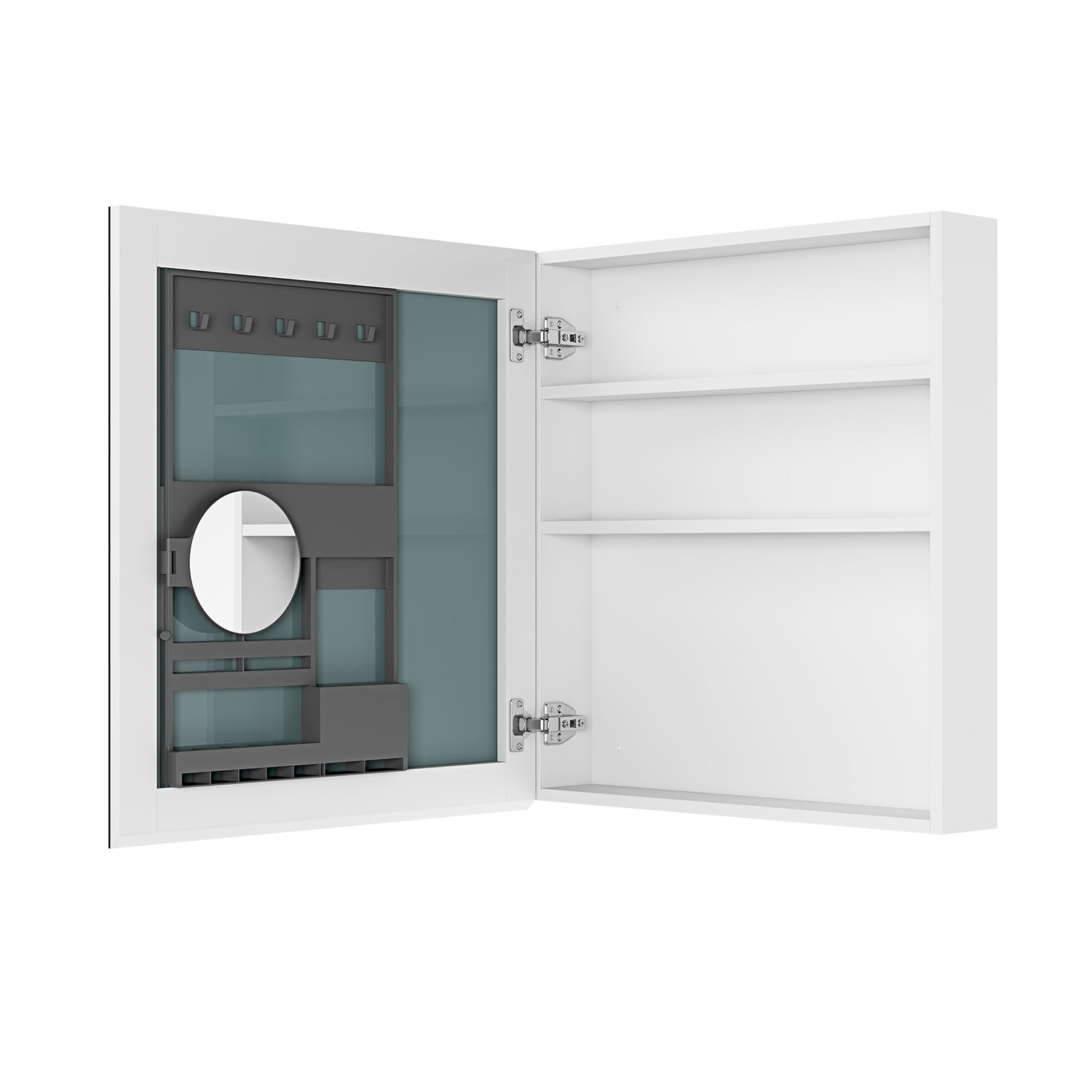 24'' W x 26'' H Surface Frameless Mirror Medicine Cabinet, Beveled Mirror Edges Bathroom Medicine Cabinet, Left opening door