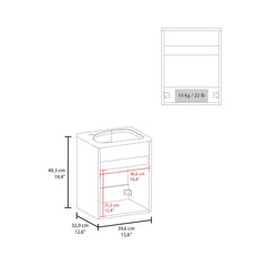 Furman Wide Floating Bathroom Vanity, Resin Sink Compact Wall-Mounted Design With One Door Cabinet, White