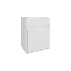 Furman Wide Floating Bathroom Vanity, Resin Sink Compact Wall-Mounted Design With One Door Cabinet, White
