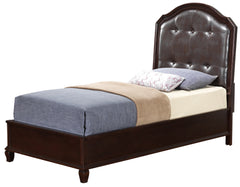 Charming Transitional Twin Bed In Cappuccino