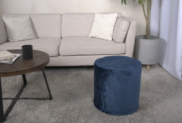 Shimon Cylinder Pouf,  Cobalt Blue