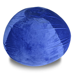 Minky Velvet Bean Bag Chair, Blue-4ft Plush Floor Chair for Kids and Adults w/ Washable Cover, Lounge Chair with Stretchable Fabric, Comfy Bedroom Chair, Filled with Shredded and Memory Foam.