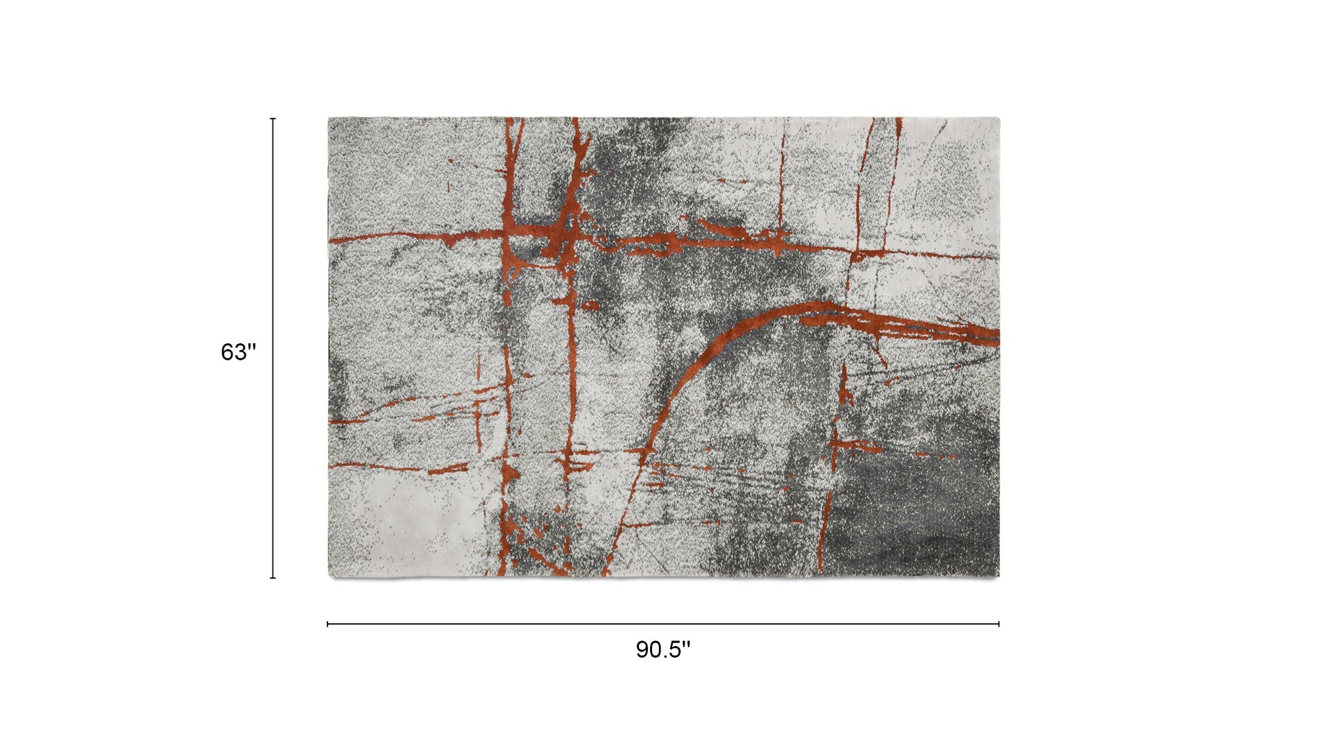 Quarry 5x6.5' Abstract Area Rug, Gray & Orange Polypropylene