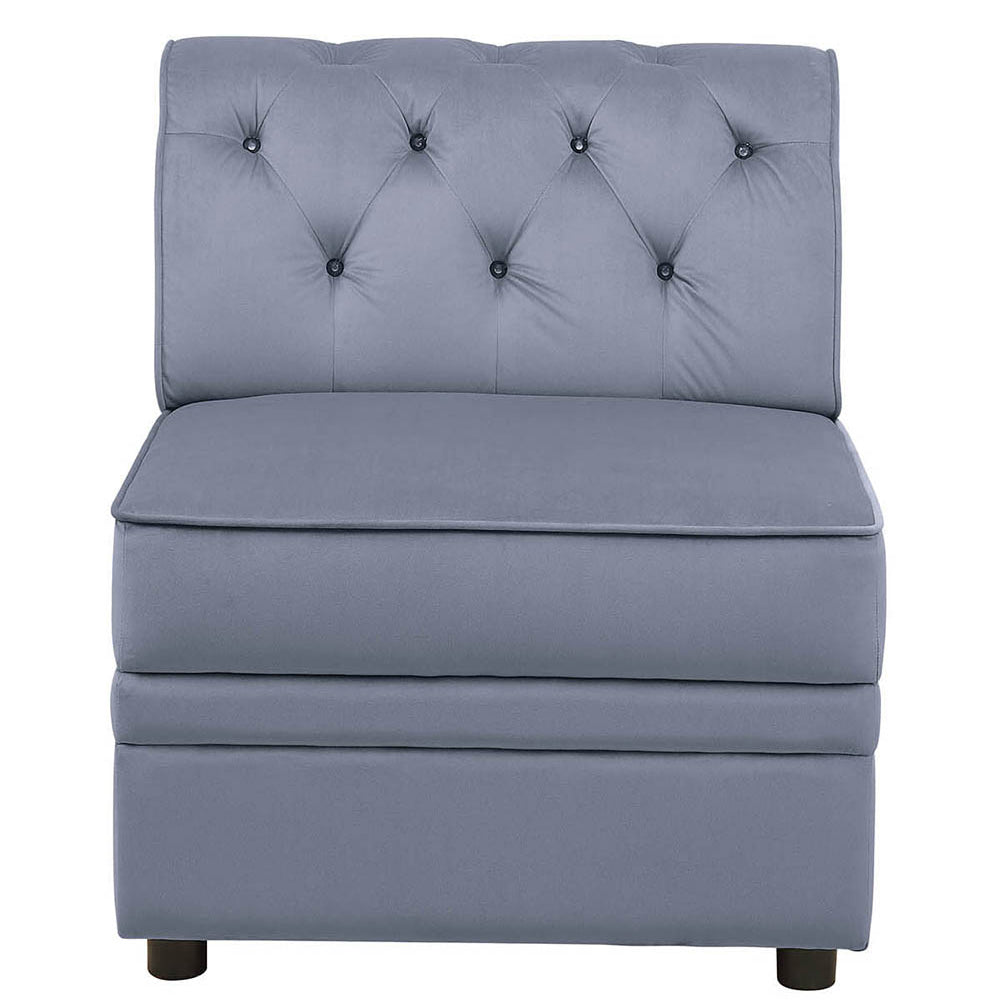 Grey Modular Armless Chair