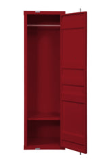 Red 1-Door Wardrobe with Container Lock