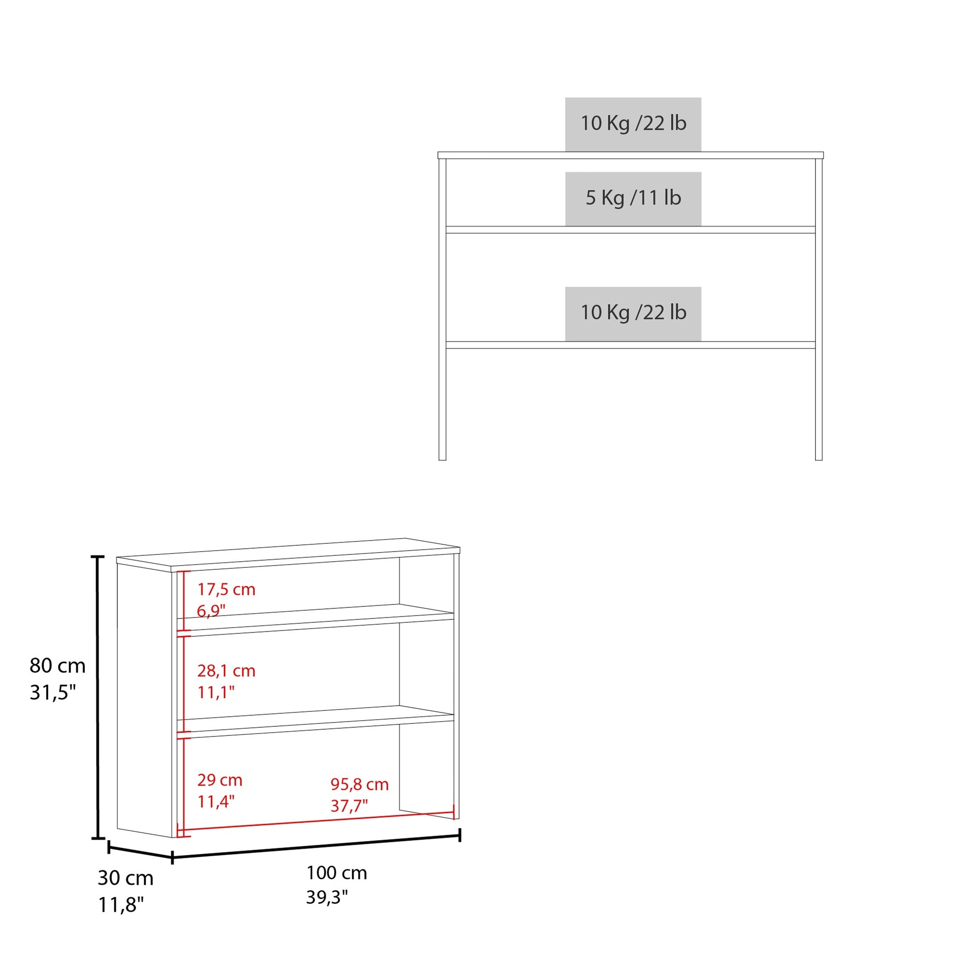 Being 39" Wide 2-Tier Shelf Narrow Console Table, Entryway Table