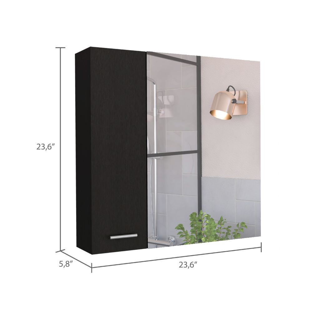 Sines Mirror Medicine Cabinet, With Four Internal Shelves, Double Door, Minimalist Bathroom Storage
