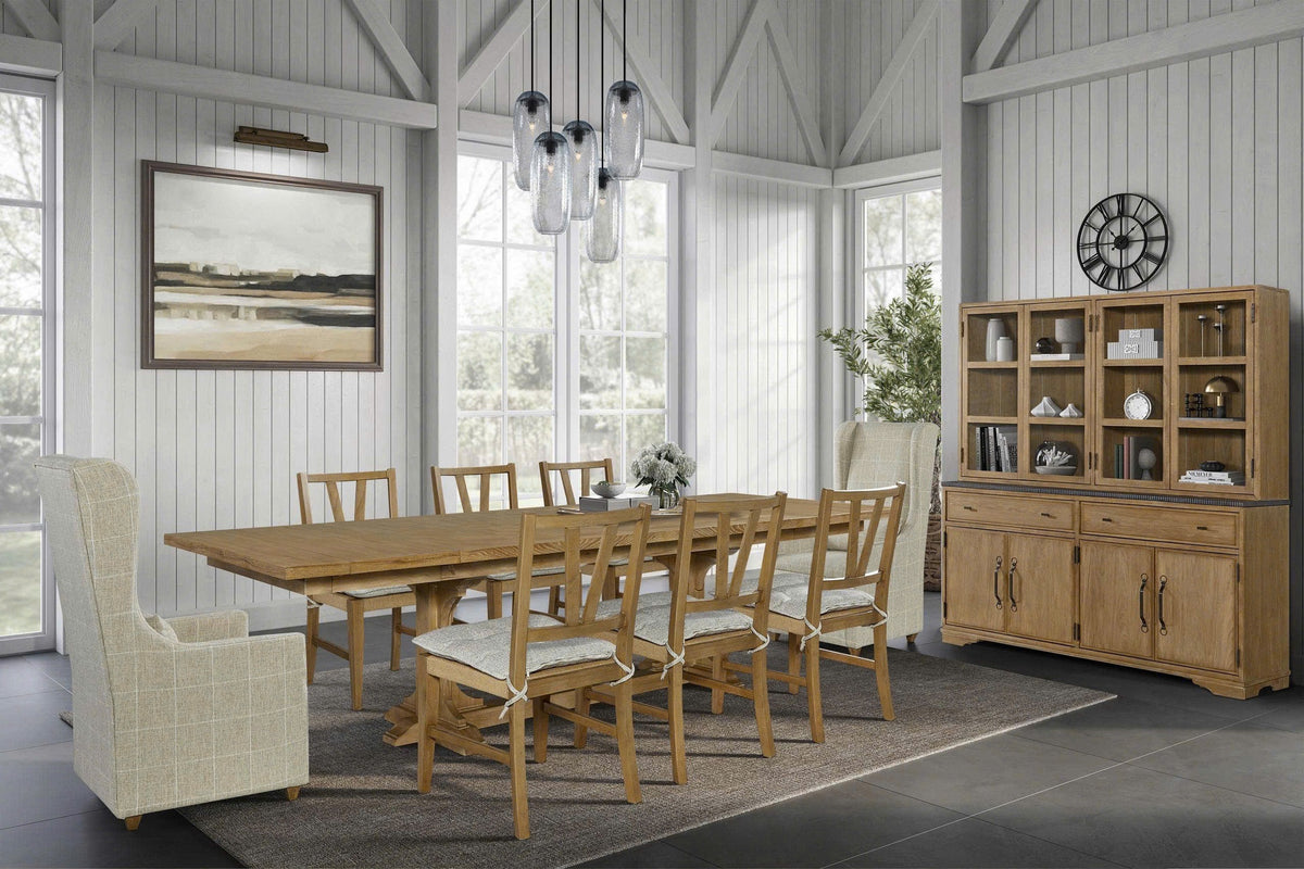 2 Piece Cabinet (Hutch and Buffet) - Cashew