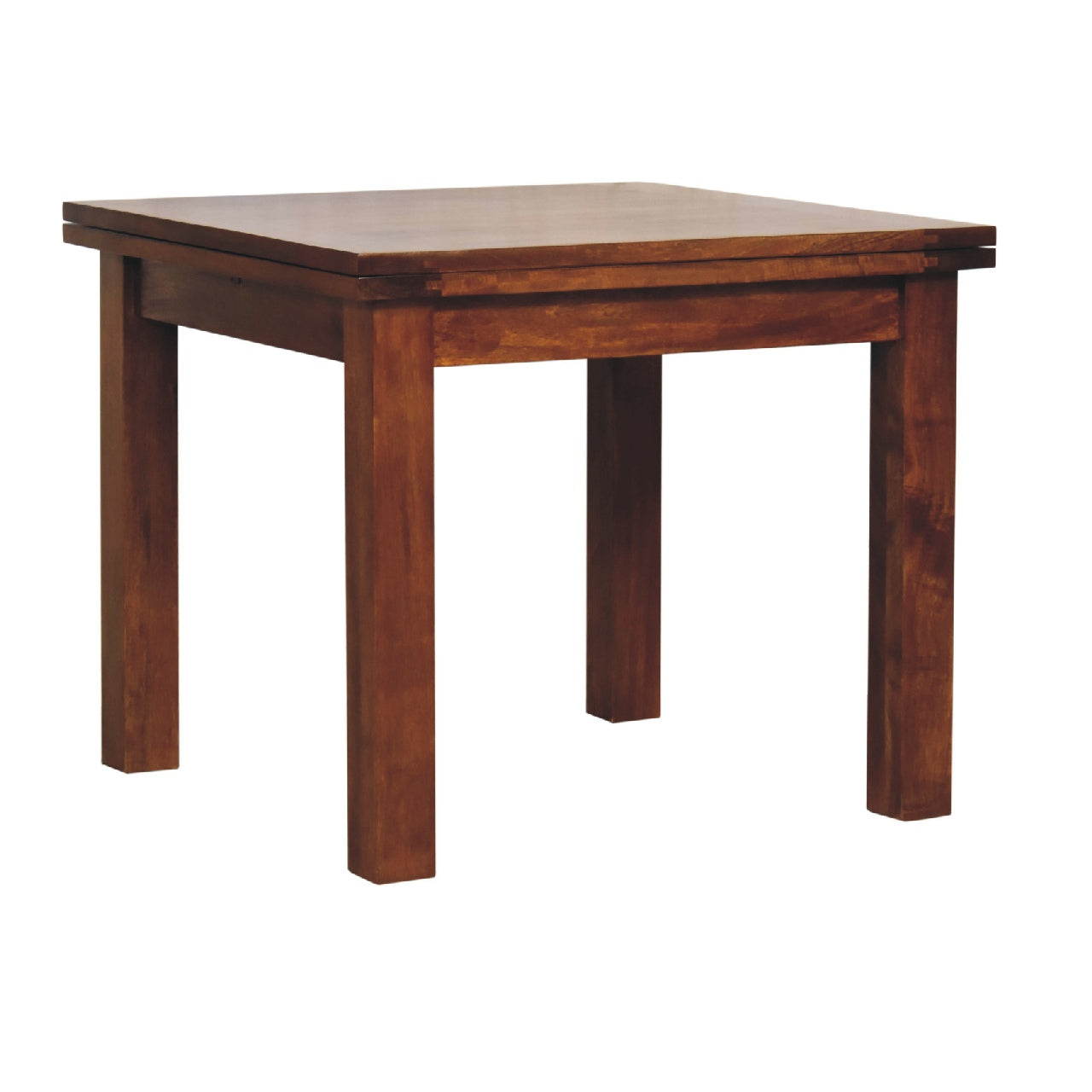 Solid Wood Butterfly Dining Table, Chestnut, Dark Brown
