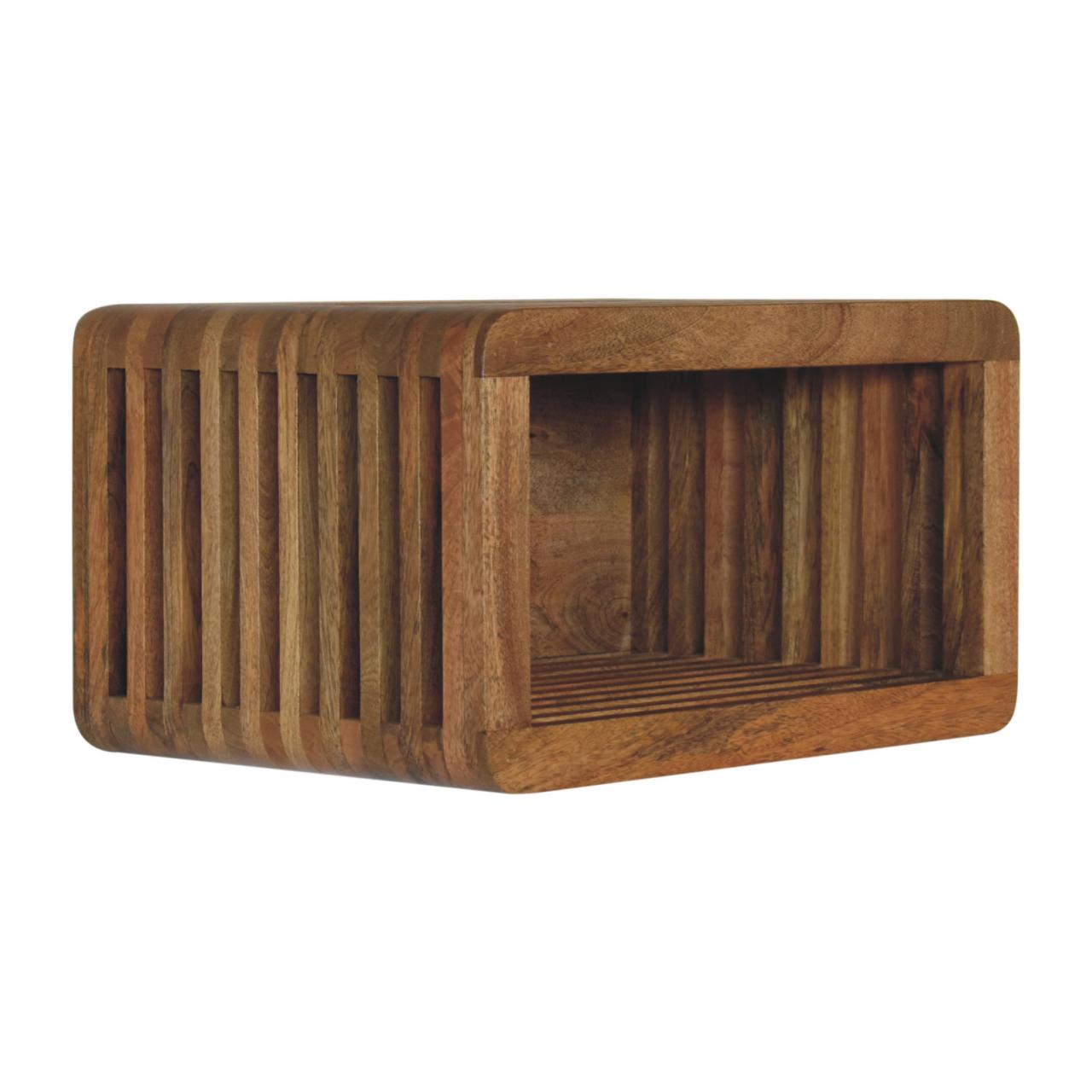 Soba Wall-Mounted Bedside, Open Storage, Brown