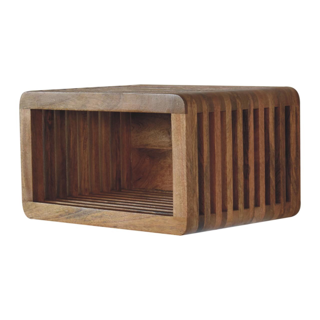 Soba Wall-Mounted Bedside, Open Storage, Brown