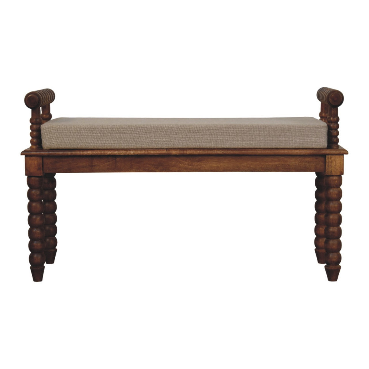 Artisan Furniture Solid Wood Amber Oak Mud Linen Bench