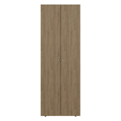 FM FURNITURE Basin  2-Door Tall Wardrobe Cabinet 66.9"H,  Bedroom, Natural Oak