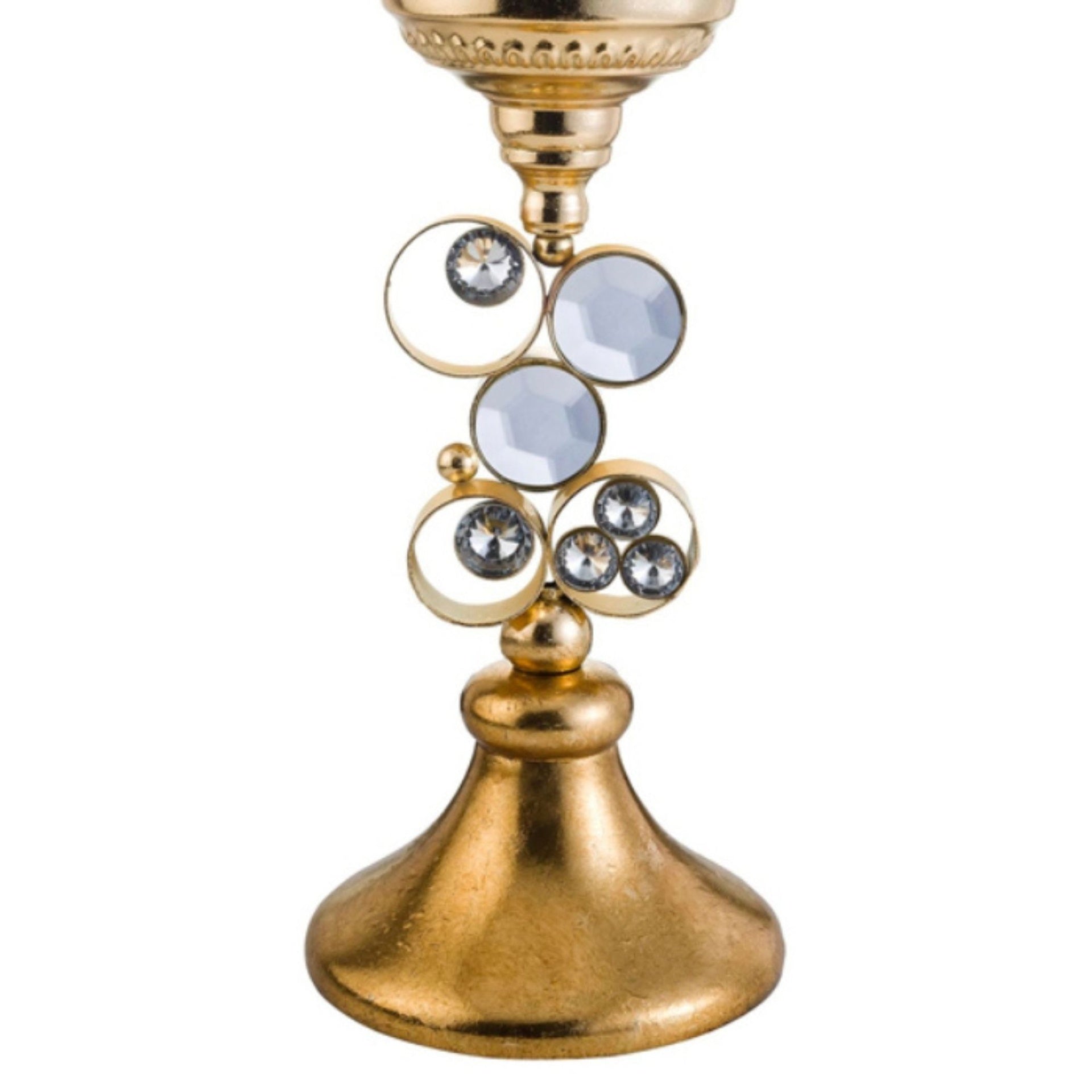 18" Tall Polyresin "Malha" Candleholder, Gold finish
