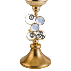 18" Tall Polyresin "Malha" Candleholder, Gold finish