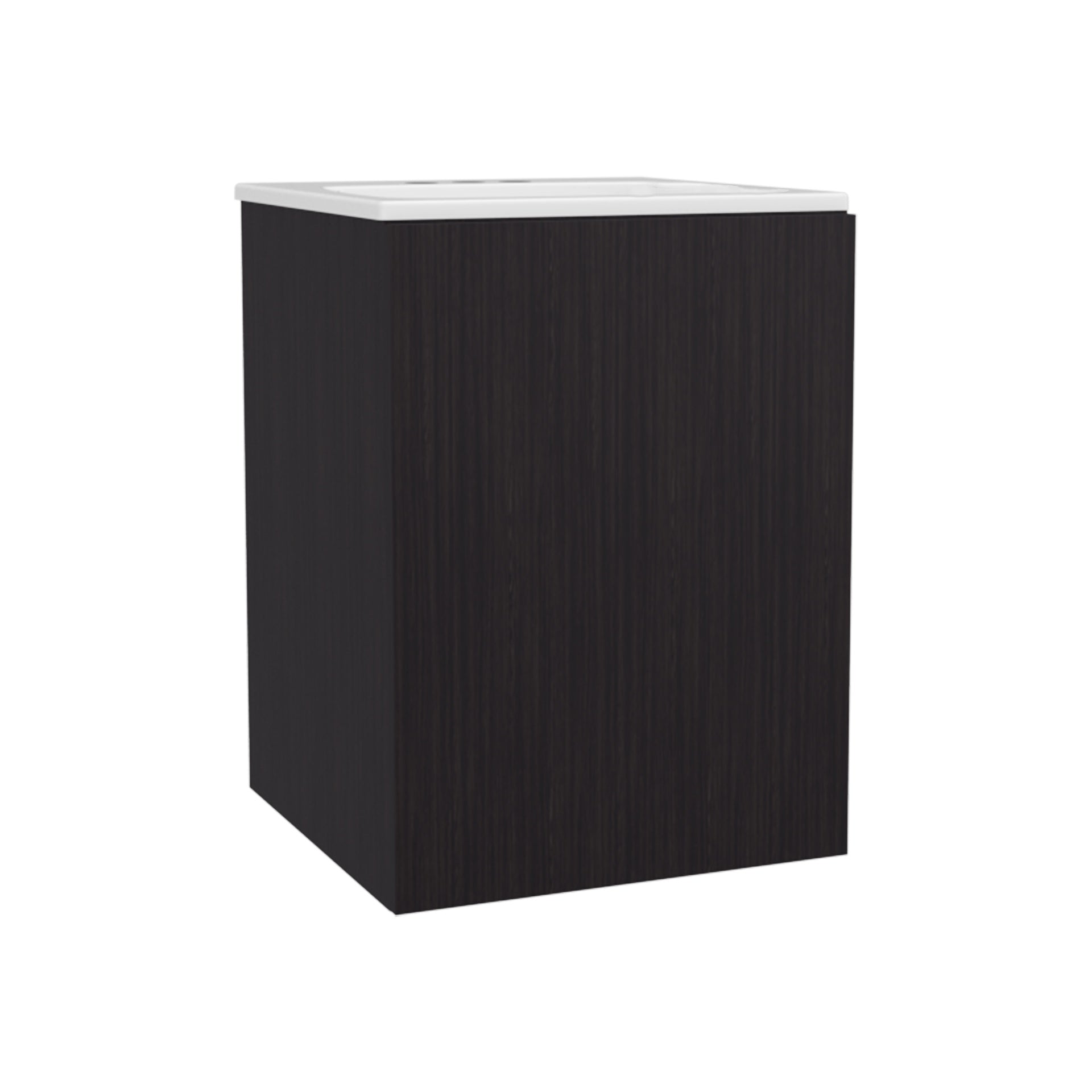 Colton Free Standing Bathroom Vanity With One Door Cabinet And Open Shelf, Modern Compact Sink Cabinet, Black