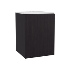 Colton Free Standing Bathroom Vanity With One Door Cabinet And Open Shelf, Modern Compact Sink Cabinet, Black