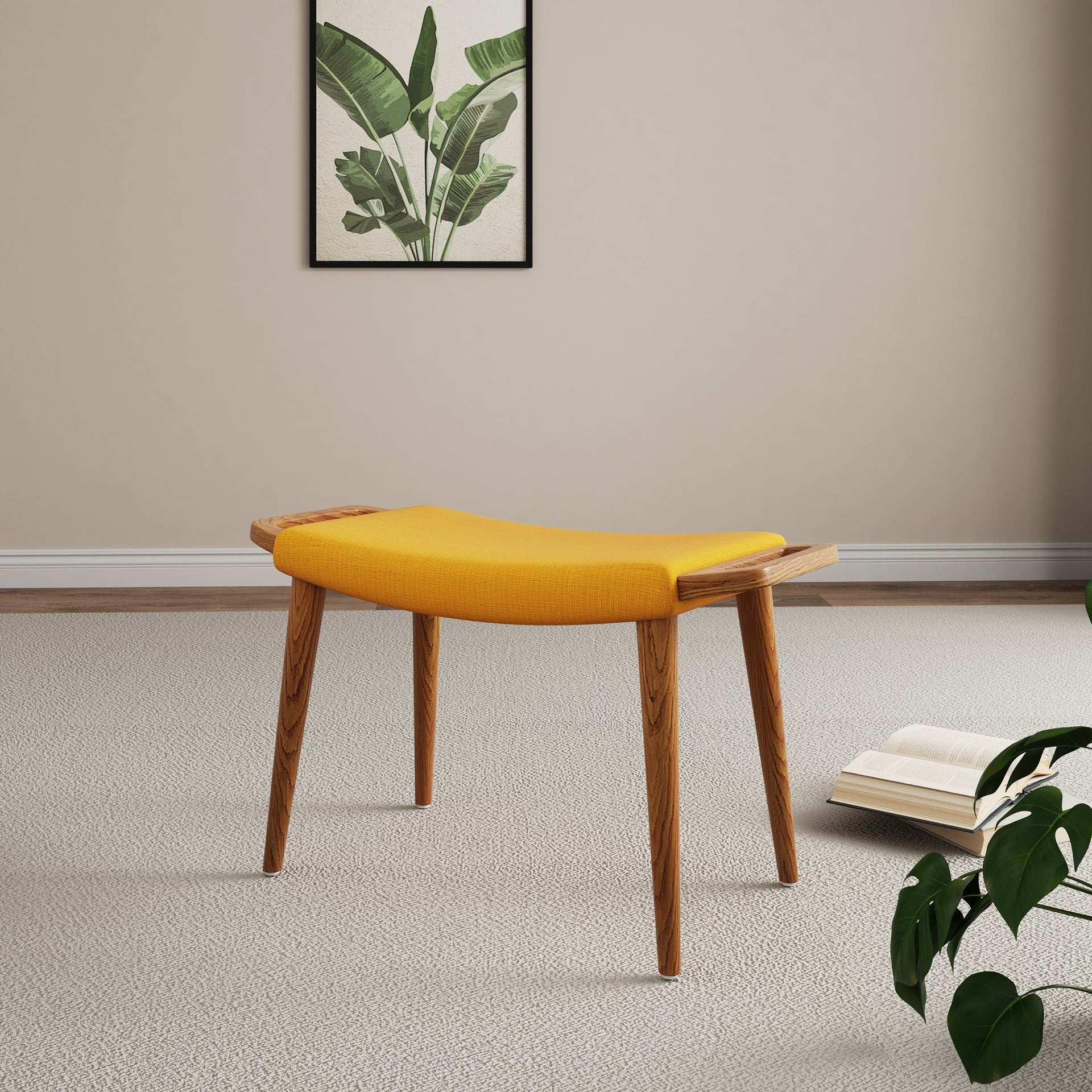 Accent Ottoman in Yellow