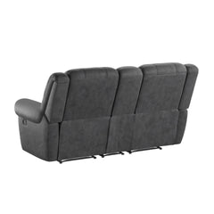 Gray Reclining Console Loveseat