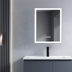 Bright LED Bathroom Mirror 36" x 28" Front Side Light, 5 Mins Defog, Full HD Reflected, 3 Colors Dimmable, Wall Mounted