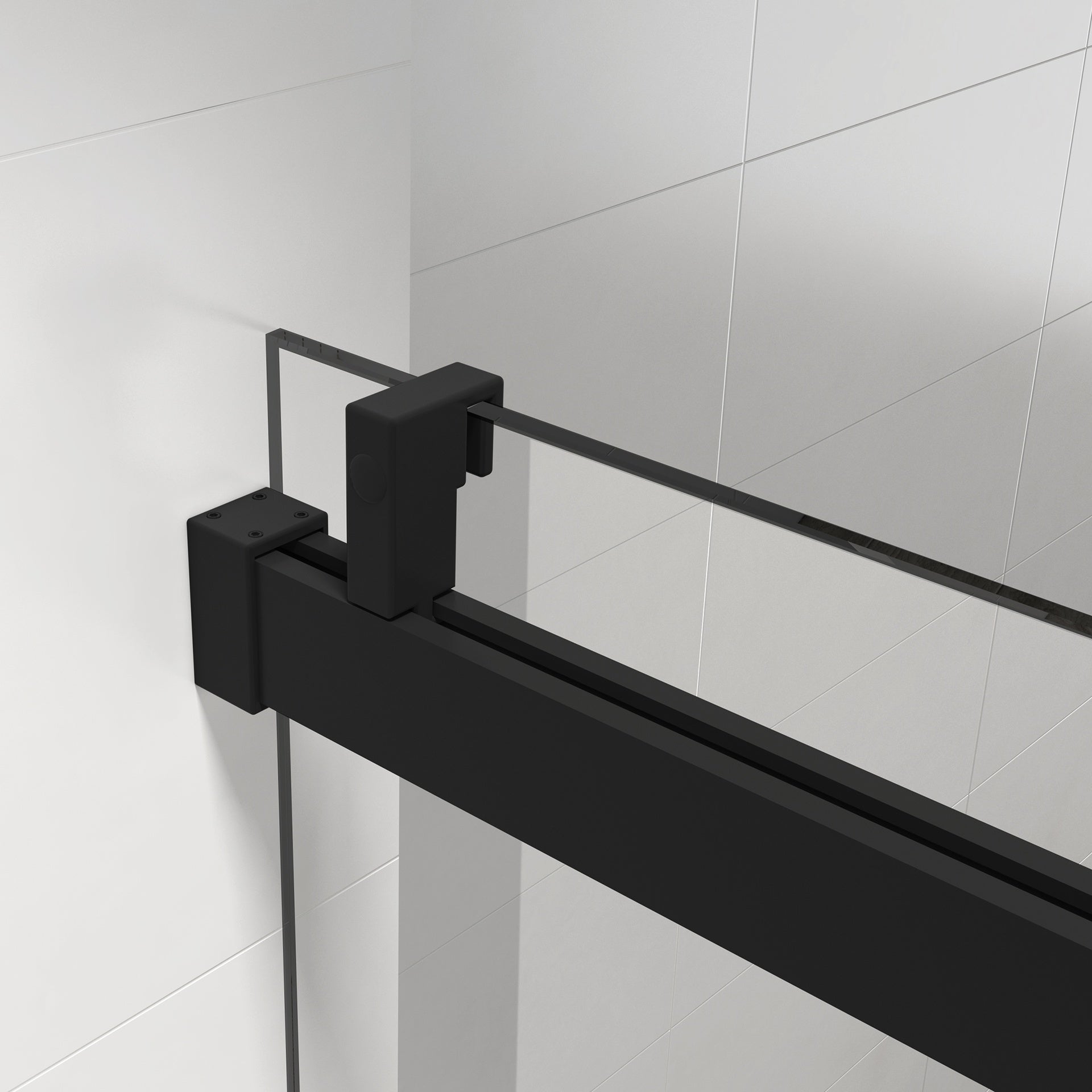 Top Rail Only, Stainless Steel Top Track with Buffer for Shower Door, 24D01P03-60MBX