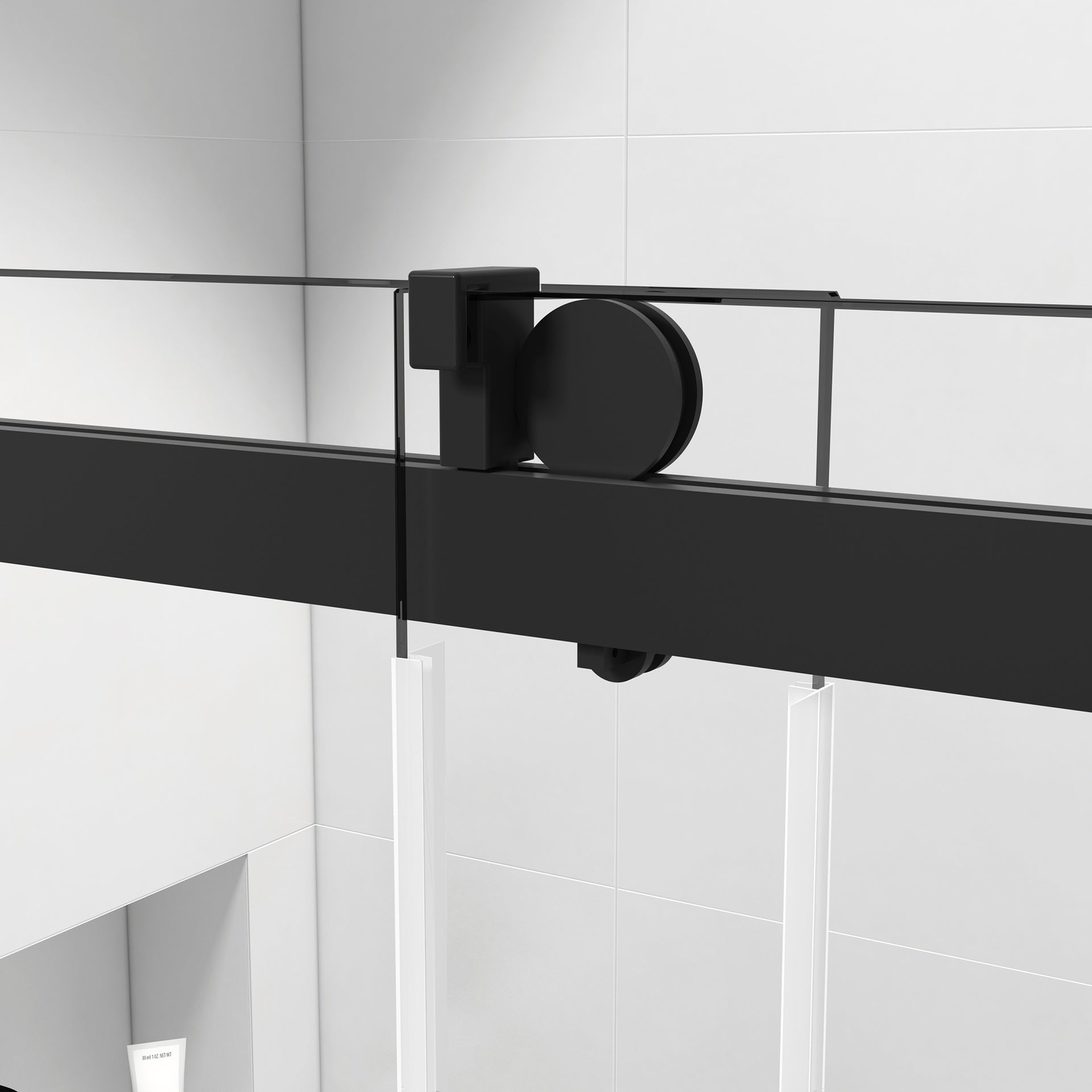 Top Rail Only, Stainless Steel Top Track with Buffer for Shower Door, 24D01P03-60MBX