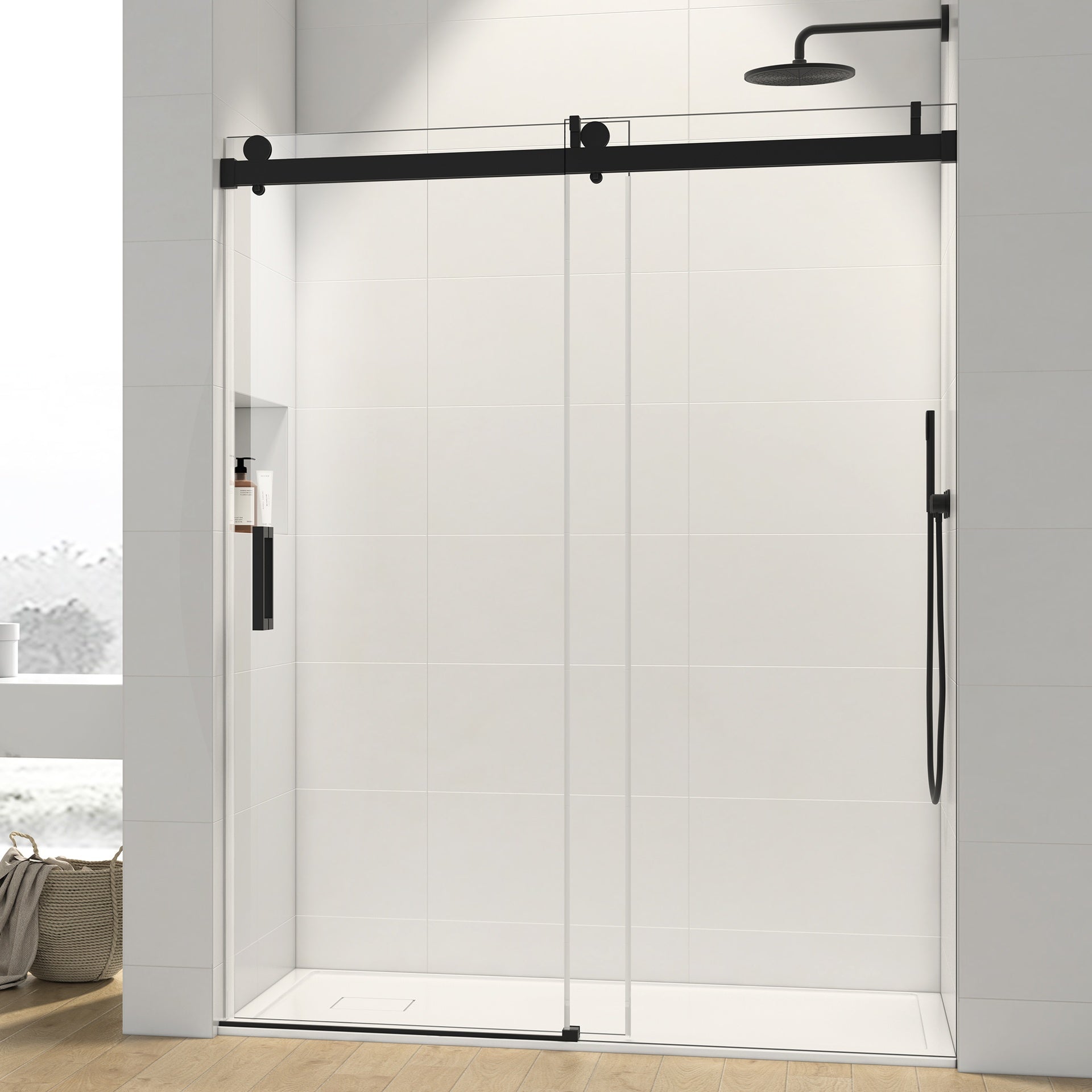 Top Rail Only, Stainless Steel Top Track with Buffer for Shower Door, 24D01P03-60MBX