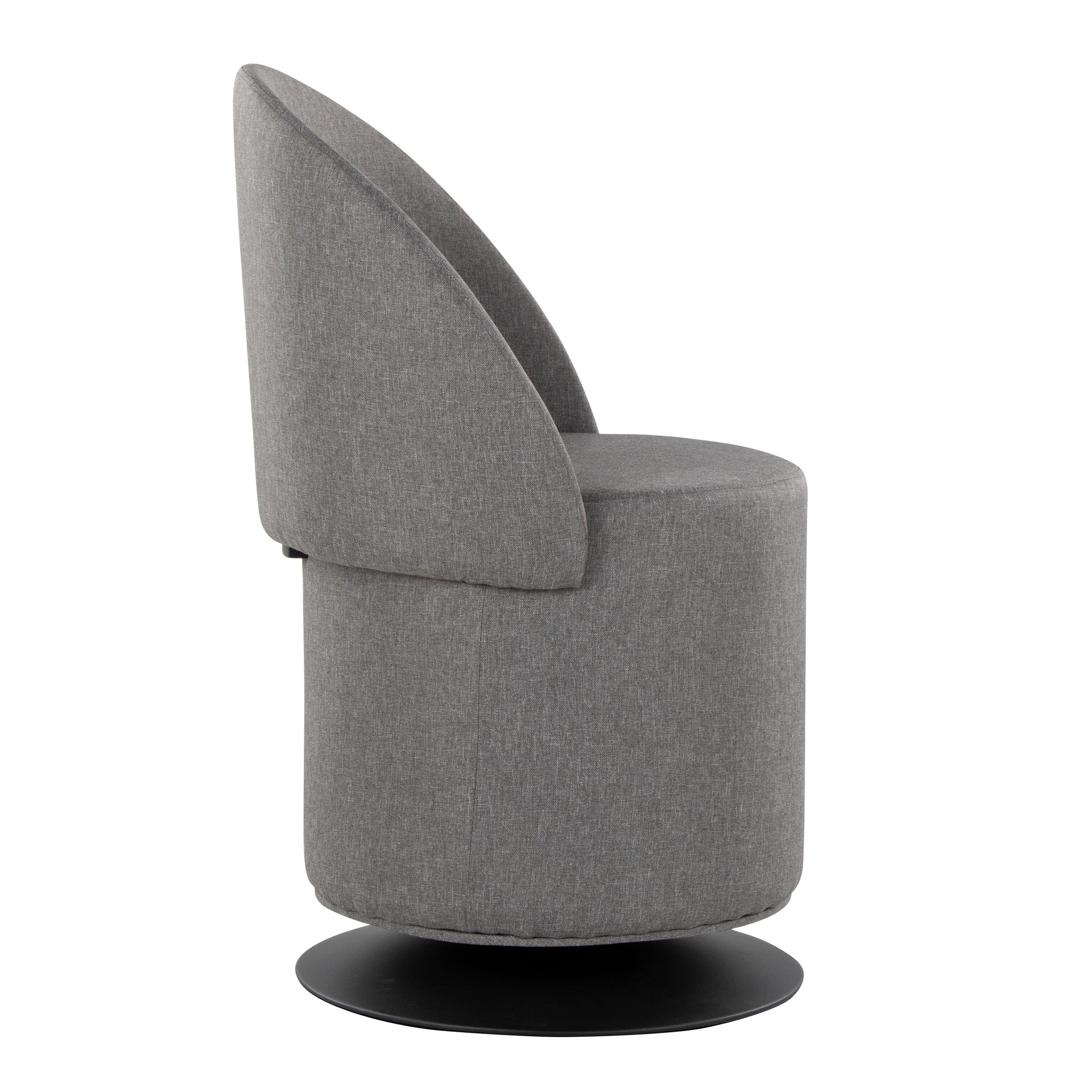 Finch Contemporary Chair in Black Metal and Grey Fabric by LumiSource