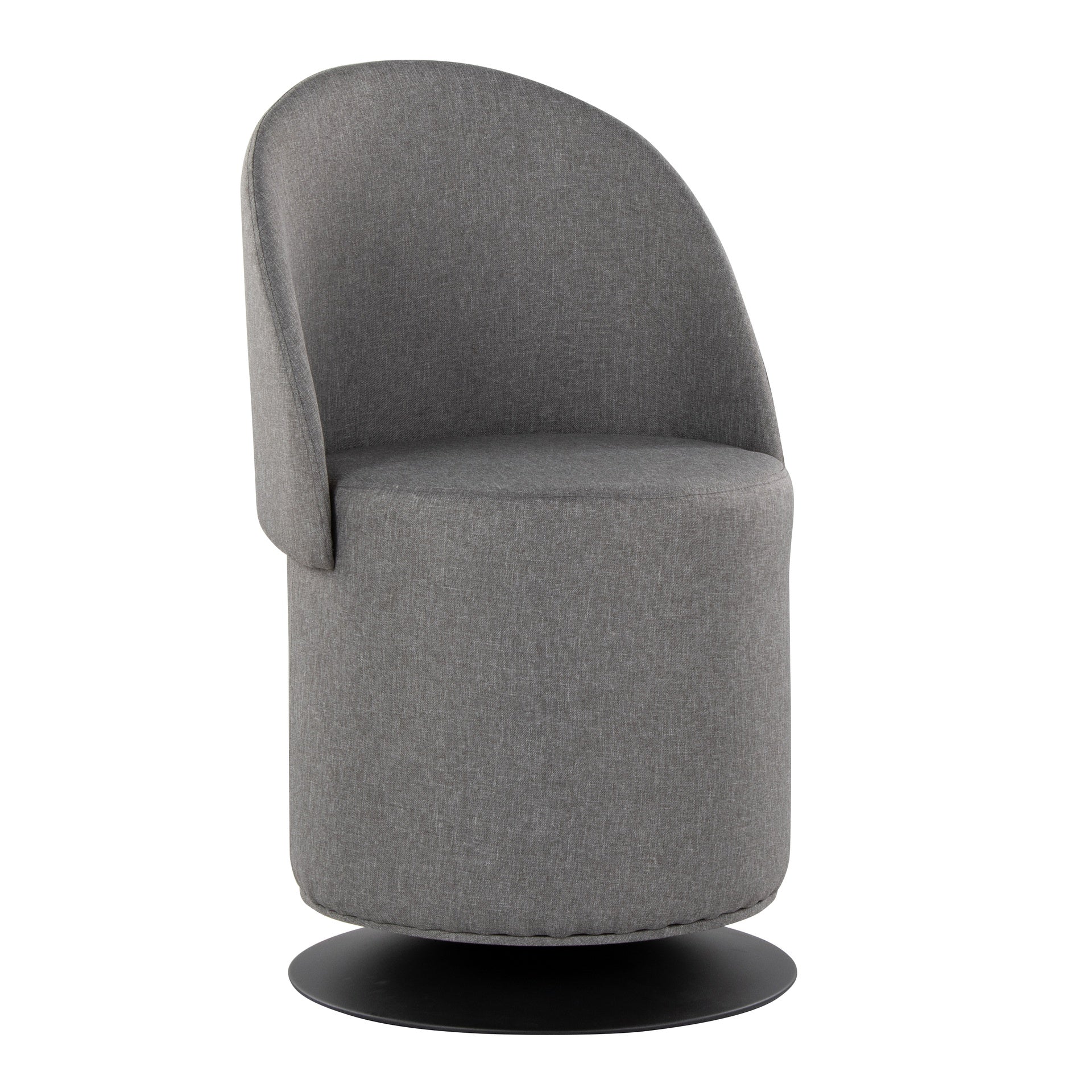 Finch Contemporary Chair in Black Metal and Grey Fabric by LumiSource