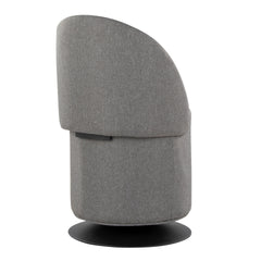 Finch Contemporary Chair in Black Metal and Grey Fabric by LumiSource